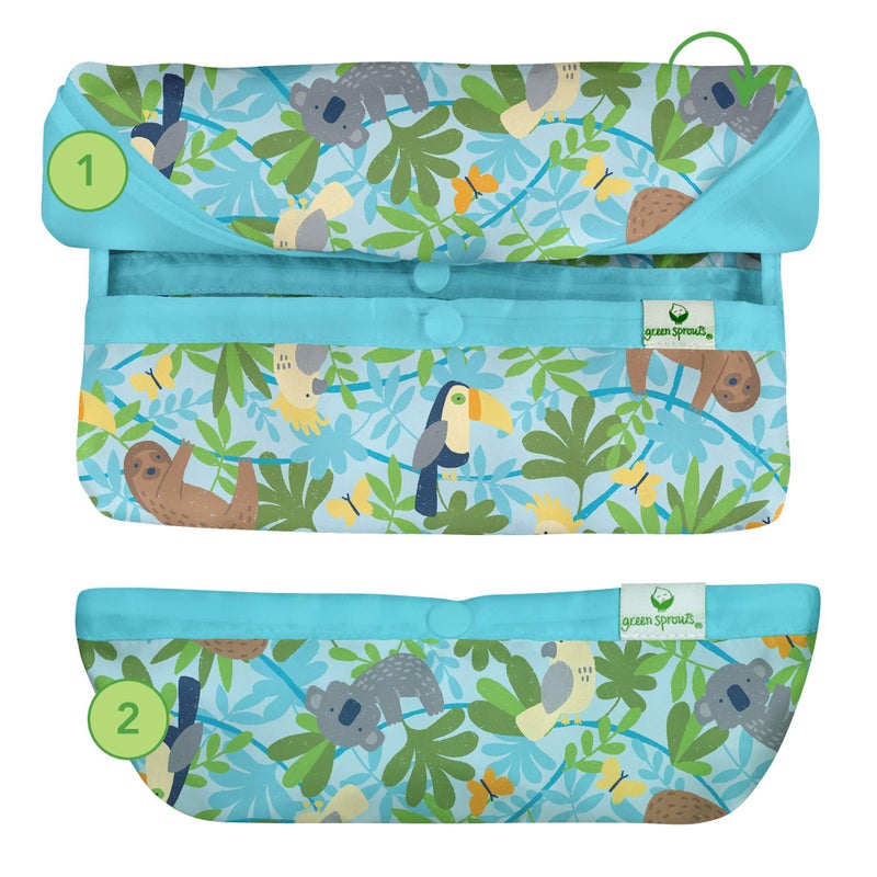 green sprouts Easy-wear Long Sleeve Bib | Waterproof Protection | Flipped Pocket, Soft Material, Easy Clean Smock - Image 4